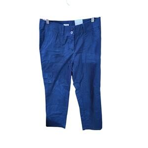 Liz Claiborne Stretch Indigo Blue Pants Pockets Boot Cut